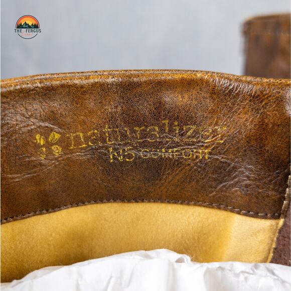 Naturalizer N5 Comfort Balada Womens Boots Brown Leather Buckle Riding Women 8M - Picture 9 of 15